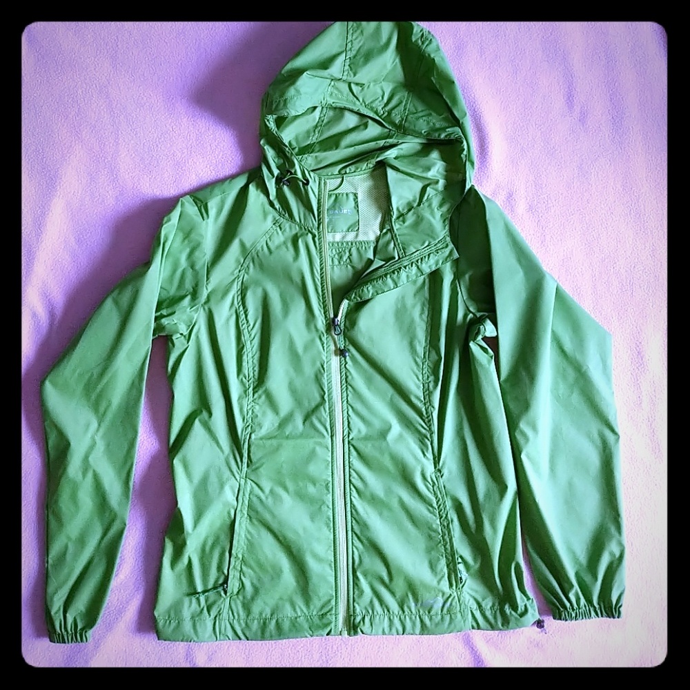 Eddie Bauer Light Rain Coat Jacket Rippac Lime S